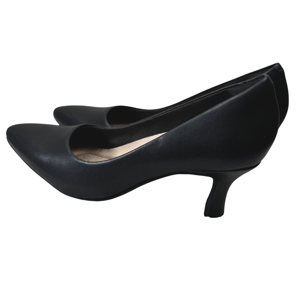 Clarks Pumps Women 9 Black Pointed Toe Ultimate Comfort Kitten Heel Professional - Picture 7 of 16